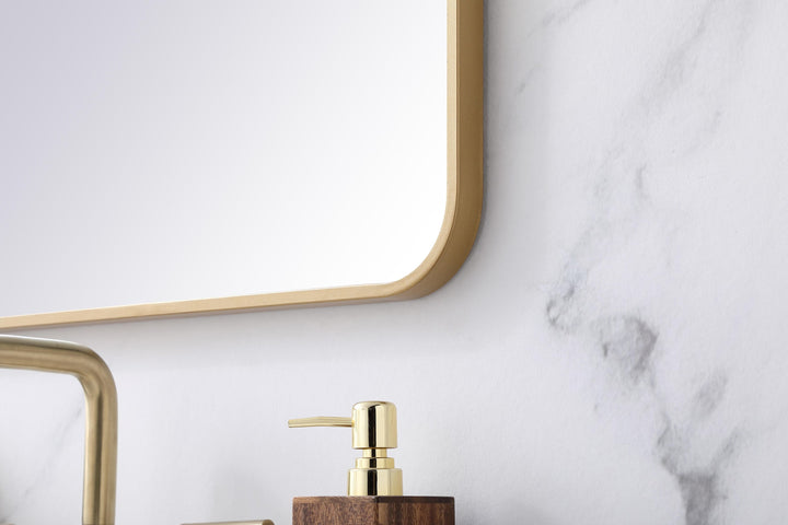 Soft Corner Metal Rectangular Mirror by Elegant - view 101