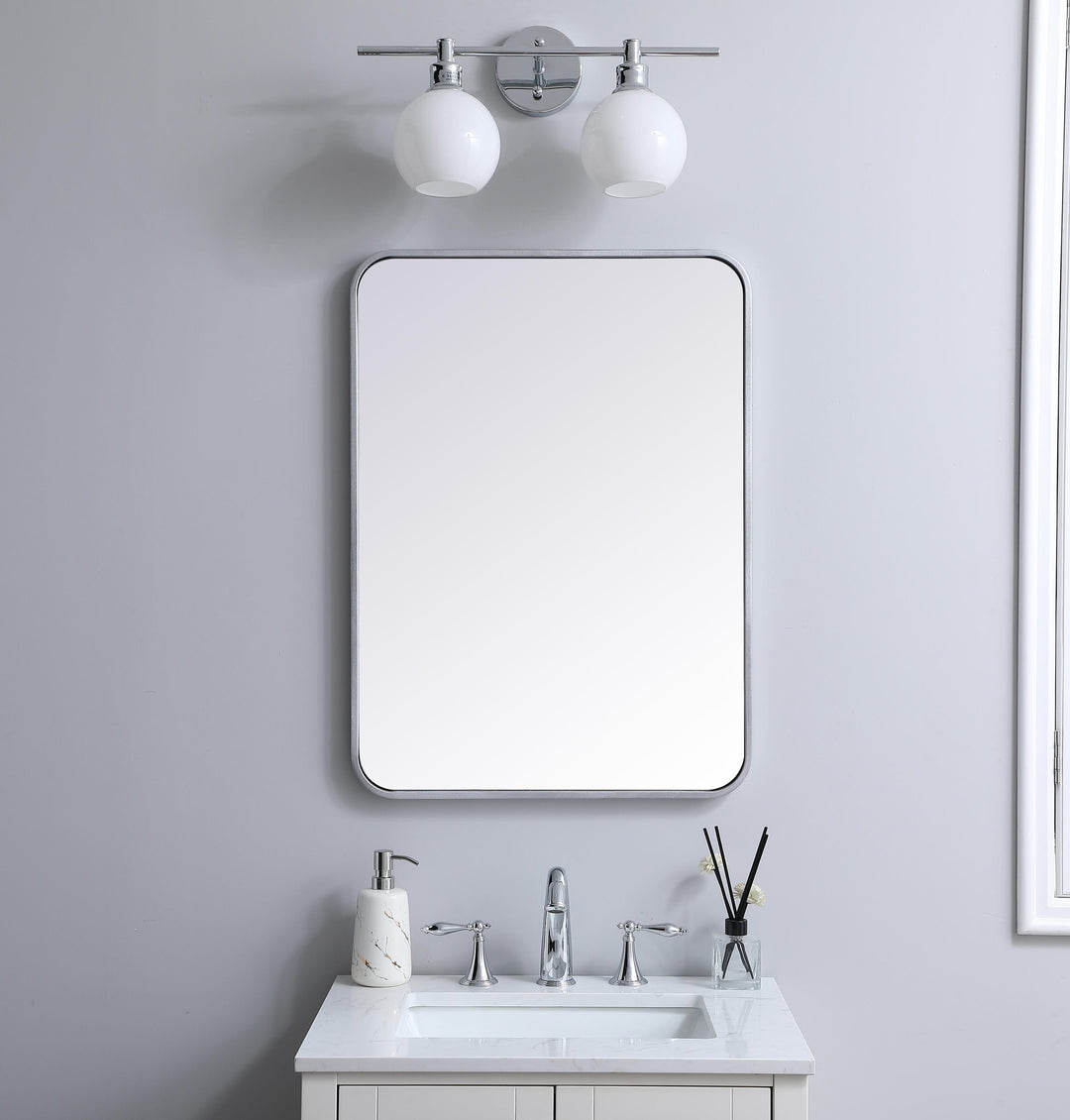 Soft Corner Metal Rectangular Mirror by Elegant - view 104