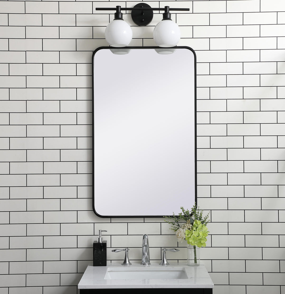 Soft Corner Metal Rectangular Mirror by Elegant - view 110