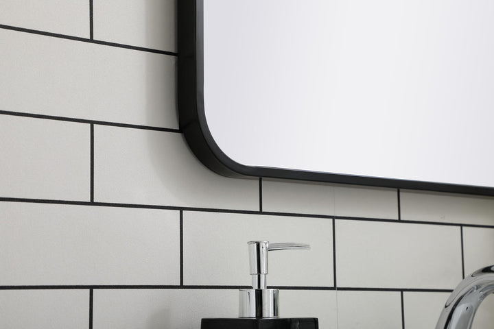 Soft Corner Metal Rectangular Mirror by Elegant - view 113