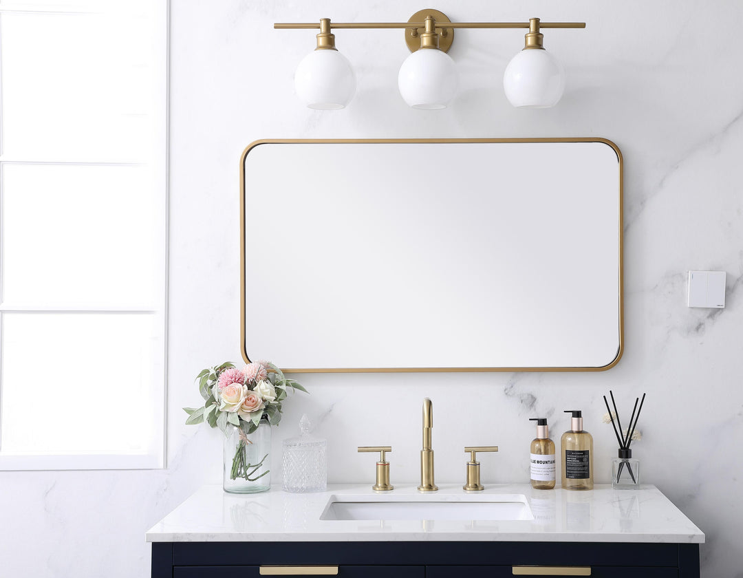 Soft Corner Metal Rectangular Mirror by Elegant - view 116