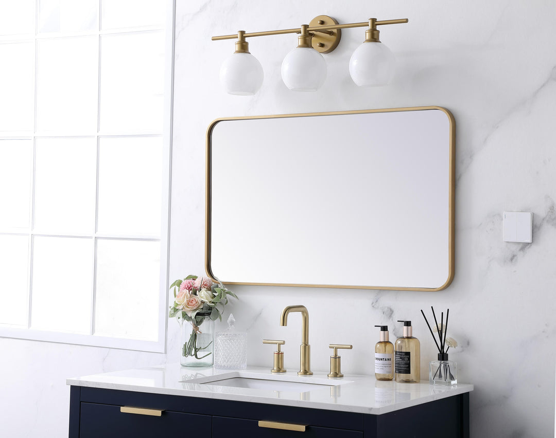 Soft Corner Metal Rectangular Mirror by Elegant - view 117