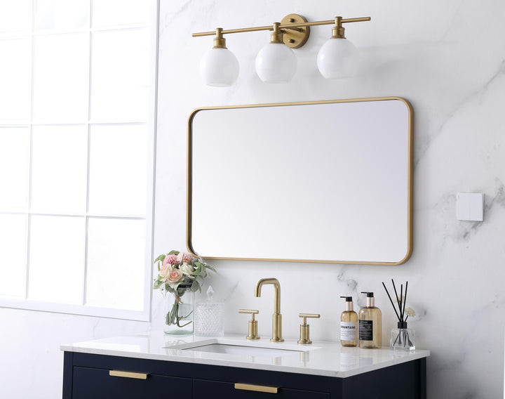 Soft Corner Metal Rectangular Mirror by Elegant - view 117