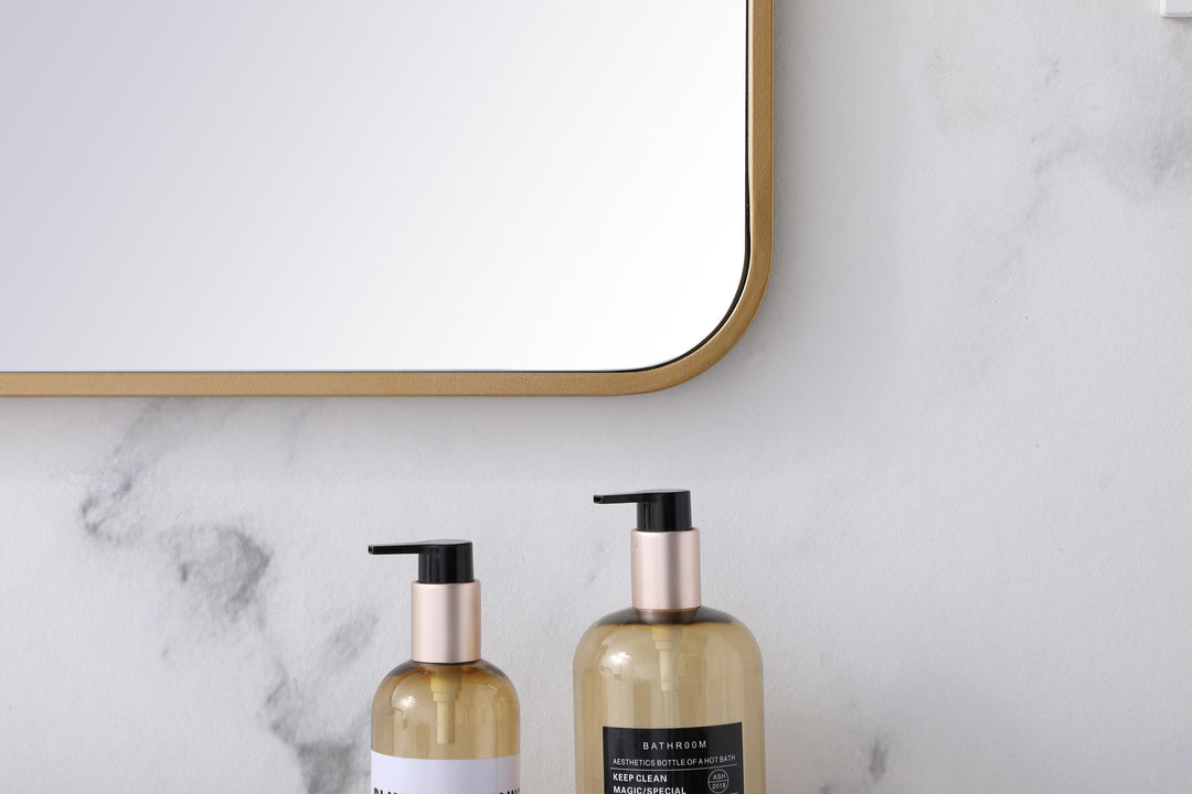 Soft Corner Metal Rectangular Mirror by Elegant - view 118