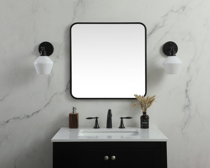 Soft Corner Metal Square Mirror by Elegant - view 2