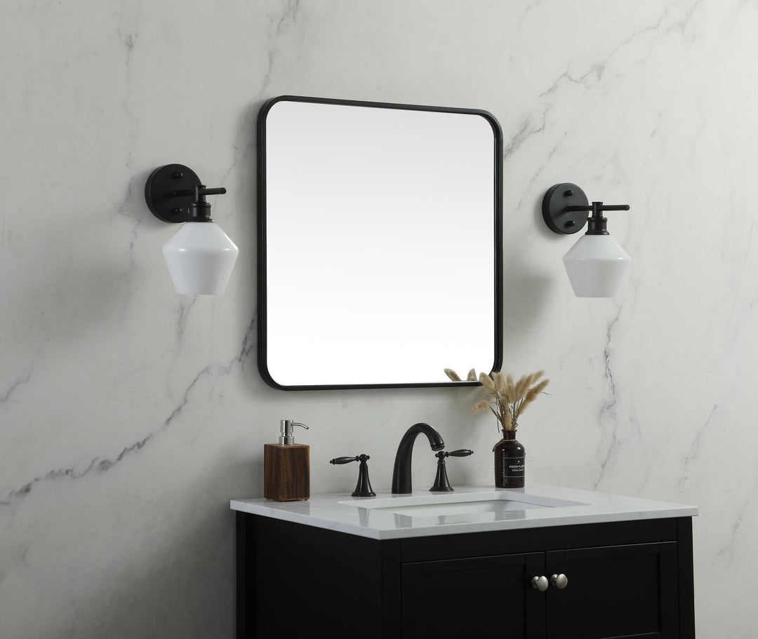 Soft Corner Metal Square Mirror by Elegant - view 3
