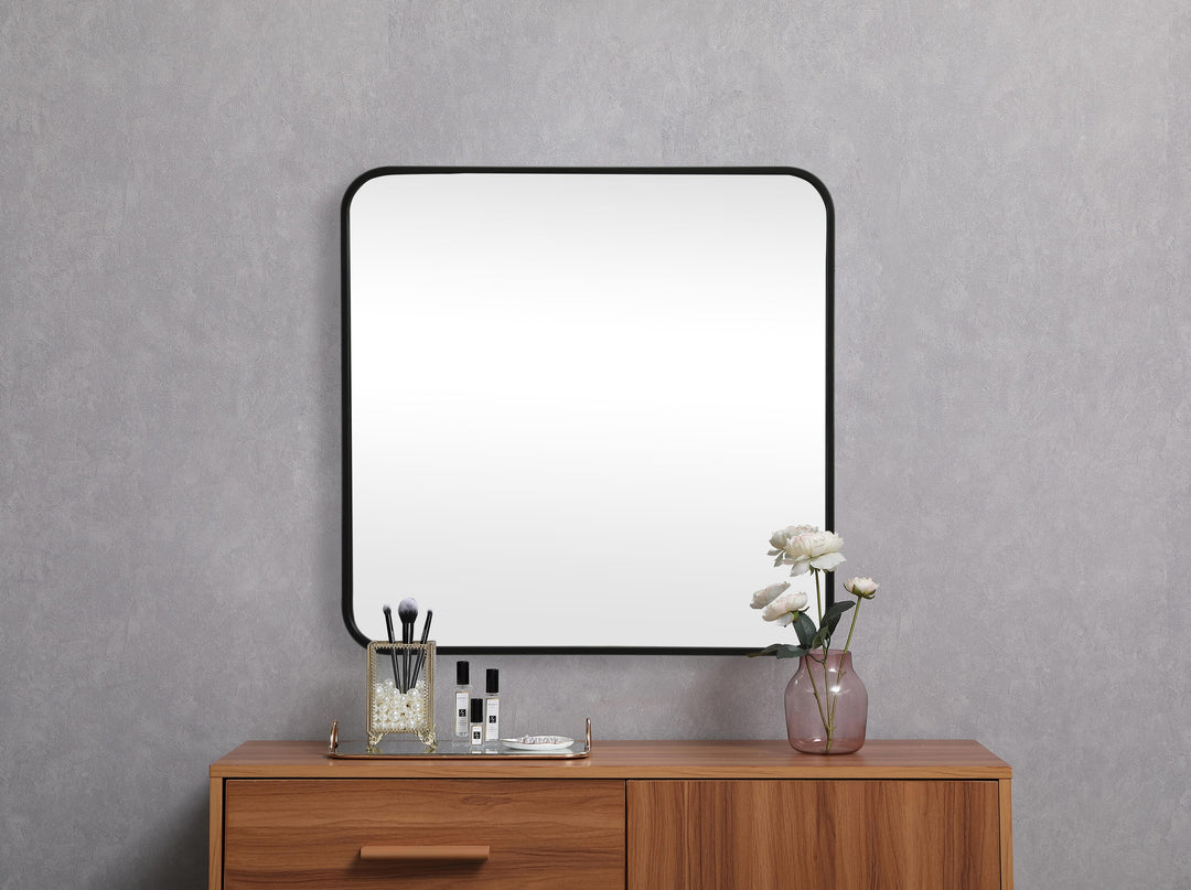 Soft Corner Metal Square Mirror by Elegant - view 4