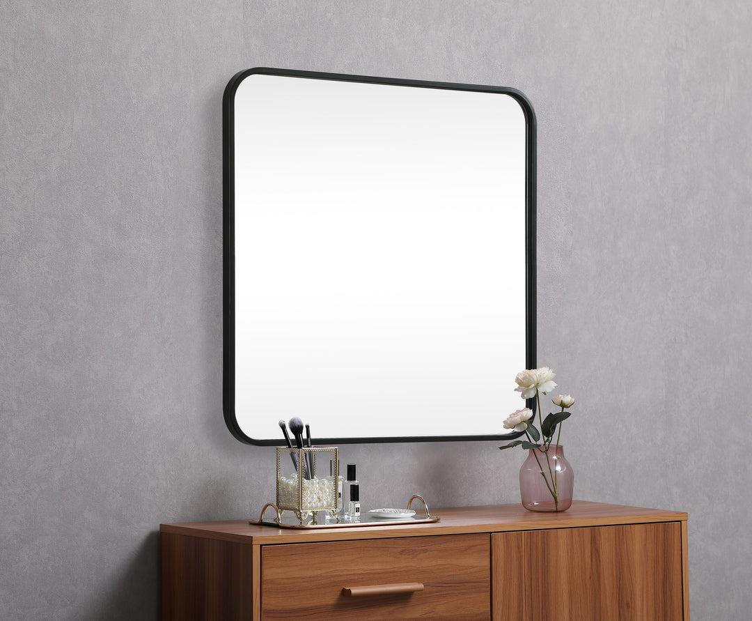 Soft Corner Metal Square Mirror by Elegant - view 5