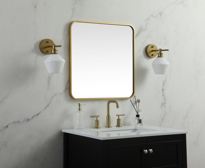 Soft Corner Metal Square Mirror by Elegant - view 9