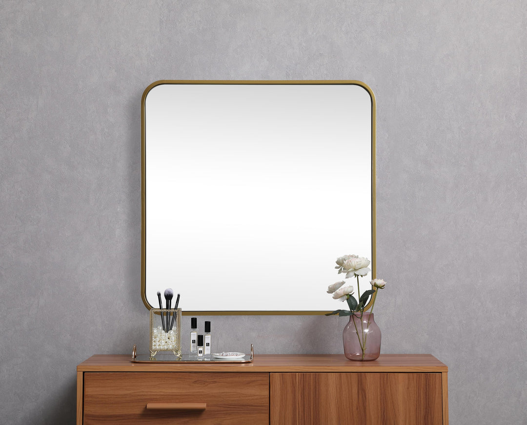 Soft Corner Metal Square Mirror by Elegant - view 10