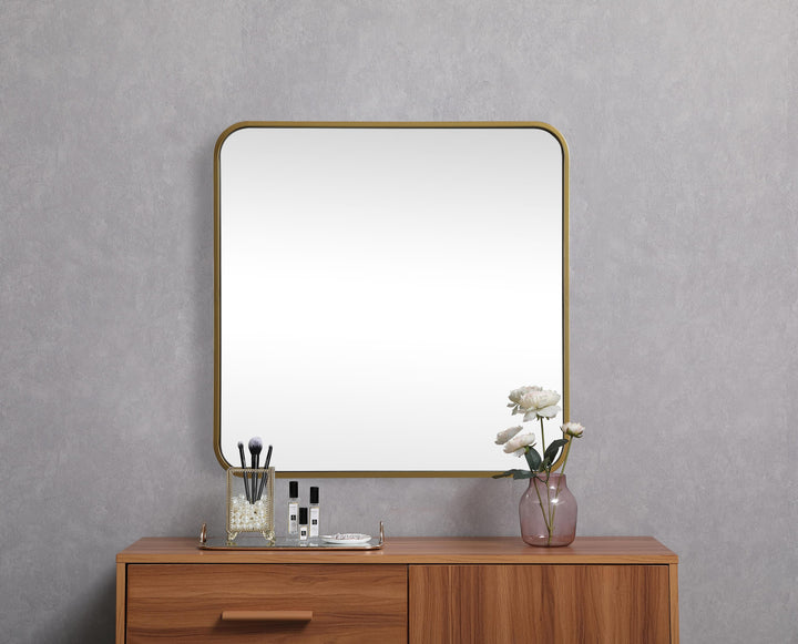 Soft Corner Metal Square Mirror by Elegant - view 10