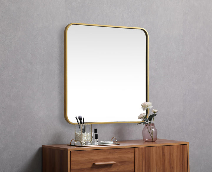 Soft Corner Metal Square Mirror by Elegant - view 11