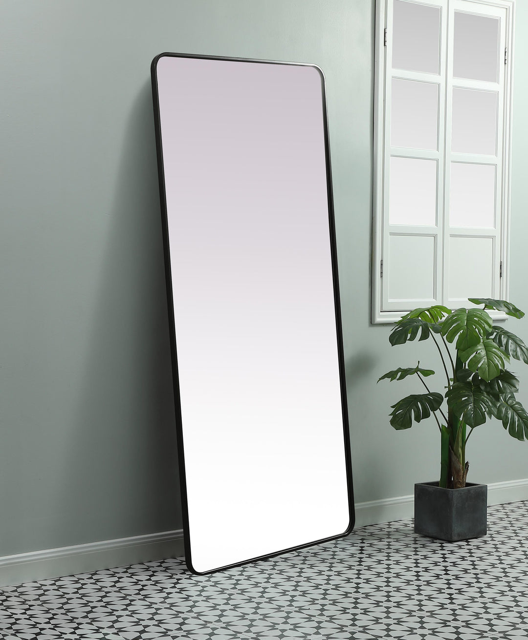 Soft Corner Metal Rectangle Mirror by Elegant - view 3