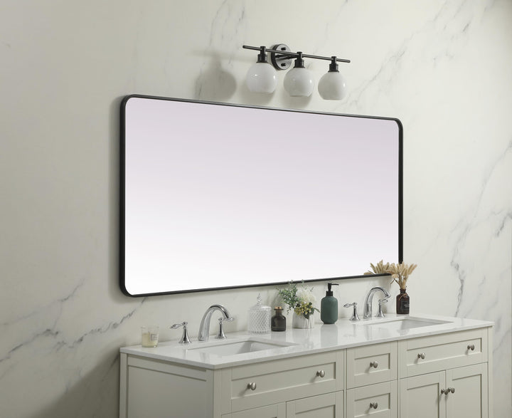 Soft Corner Metal Rectangle Mirror by Elegant - view 4