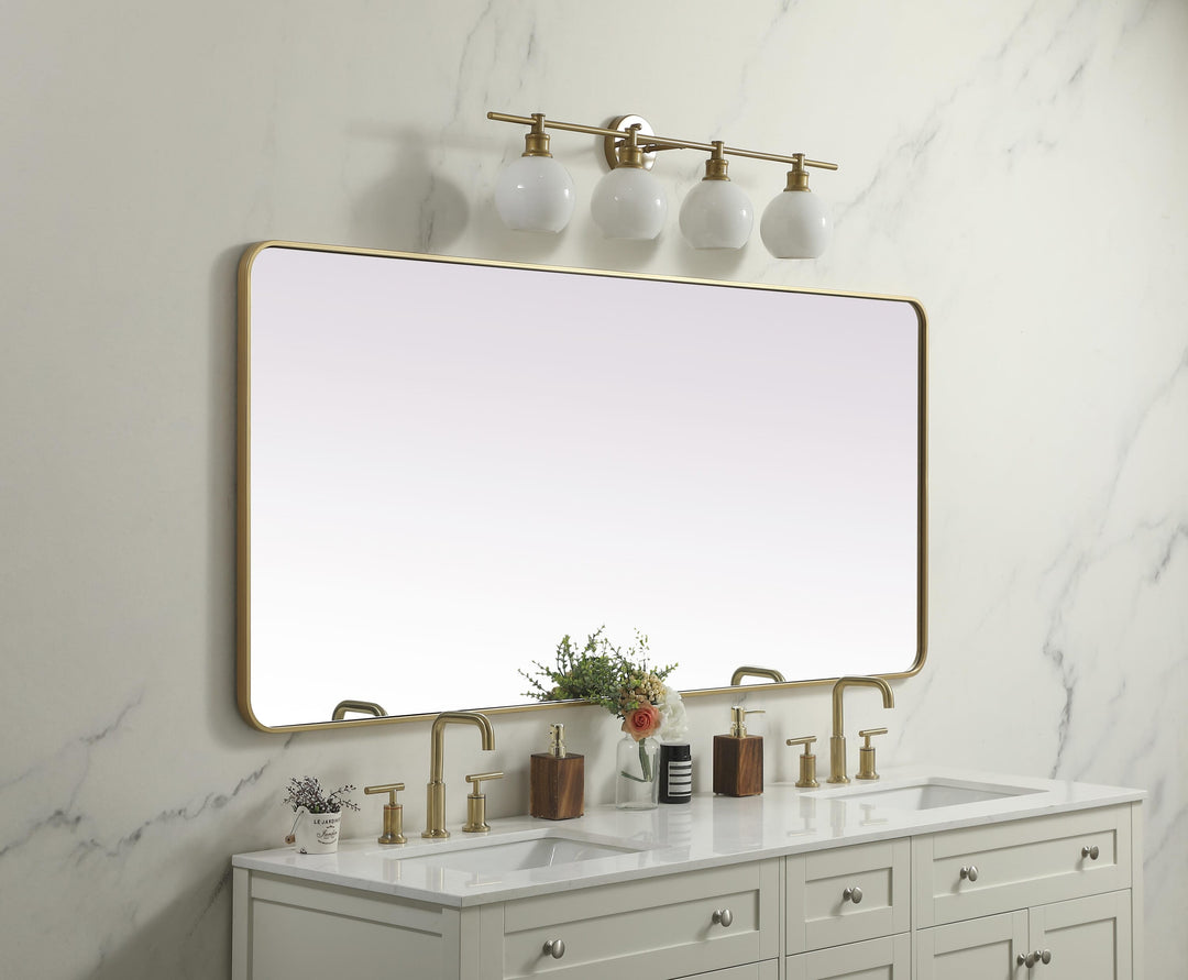 Soft Corner Metal Rectangle Mirror by Elegant - view 16
