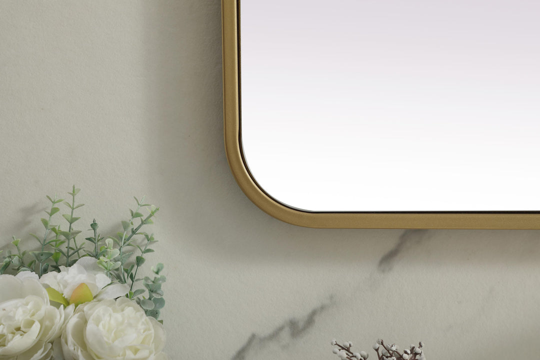 Soft Corner Metal Rectangle Mirror by Elegant - view 17