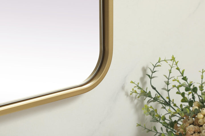 Soft Corner Metal Rectangle Mirror by Elegant - view 18