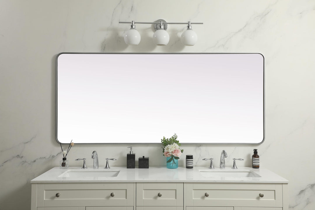 Soft Corner Metal Rectangle Mirror by Elegant - view 26