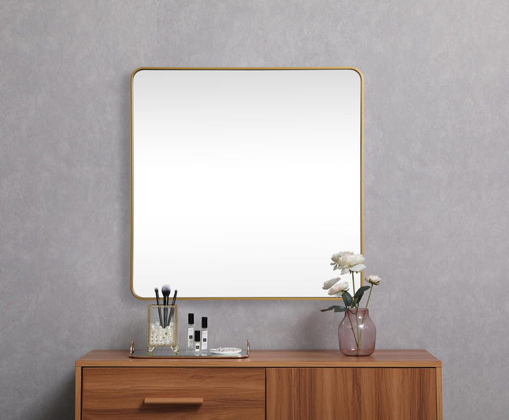 Soft Corner Metal Square Mirror by Elegant - view 64