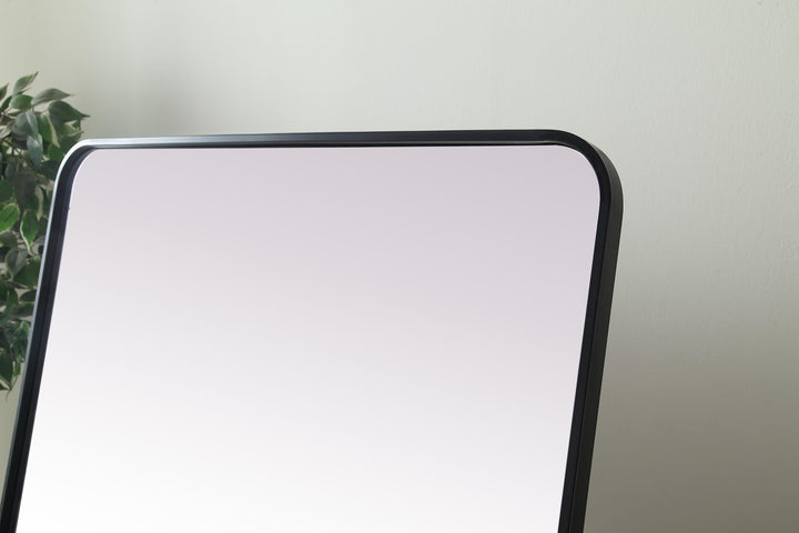 Soft Corner Metal Rectangle Full Length Mirror by Elegant - view 4
