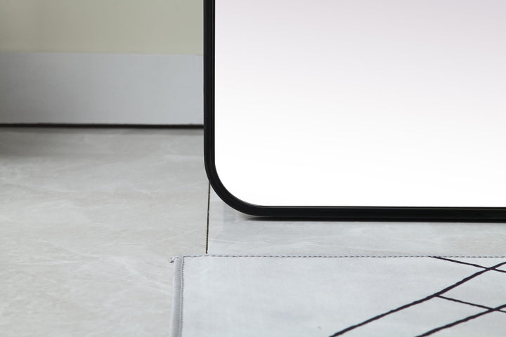 Soft Corner Metal Rectangle Full Length Mirror by Elegant - view 5