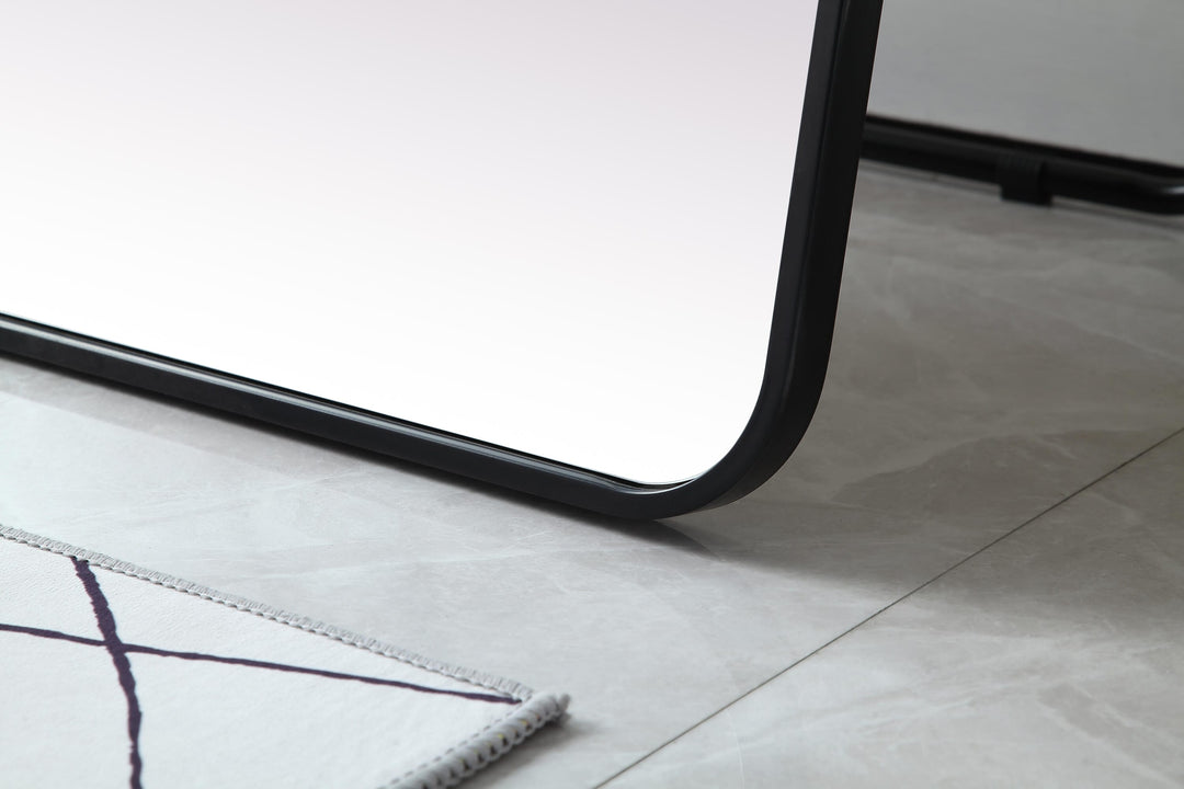 Soft Corner Metal Rectangle Full Length Mirror by Elegant - view 6