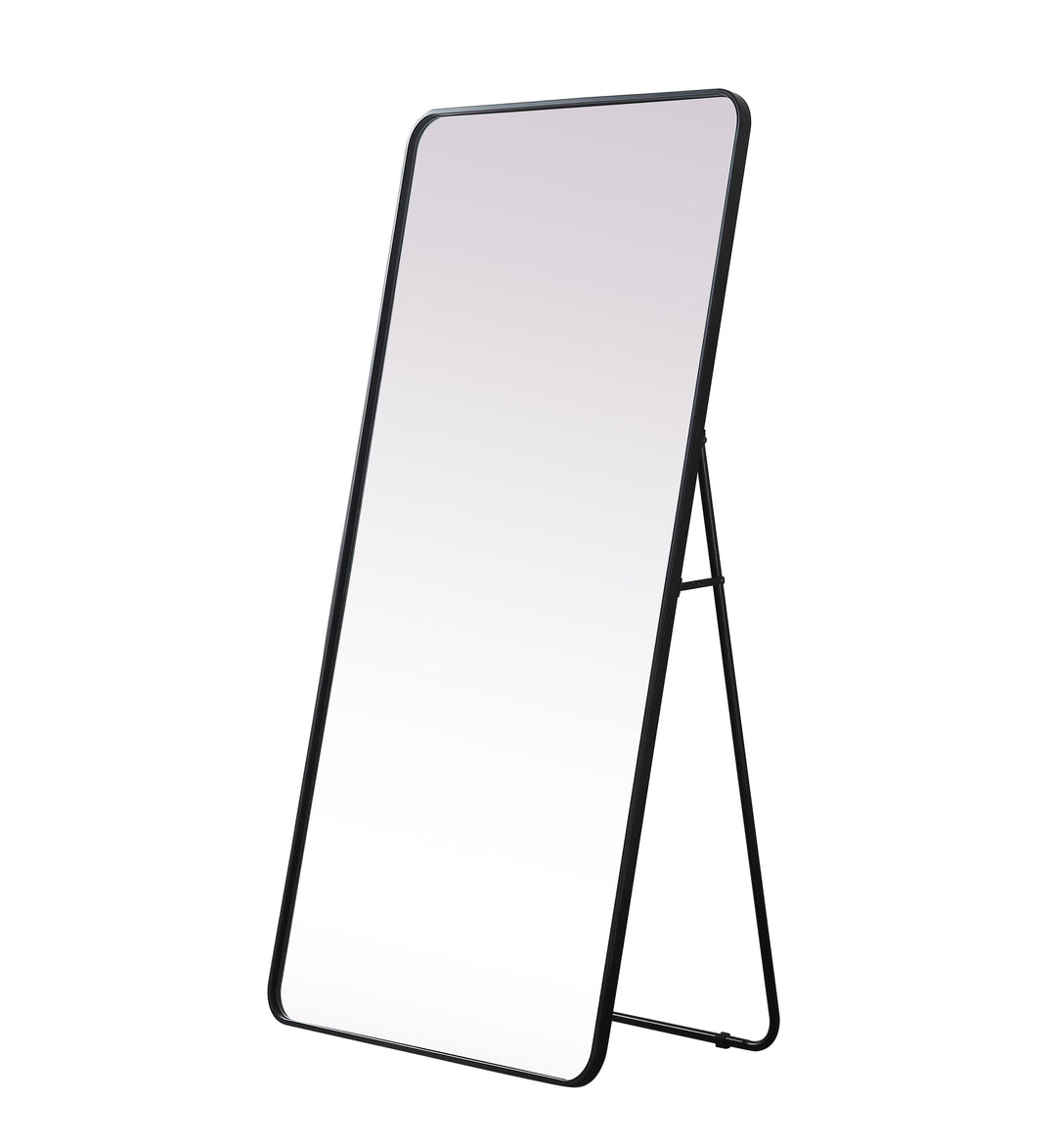 Soft Corner Metal Rectangle Full Length Mirror by Elegant - view 7