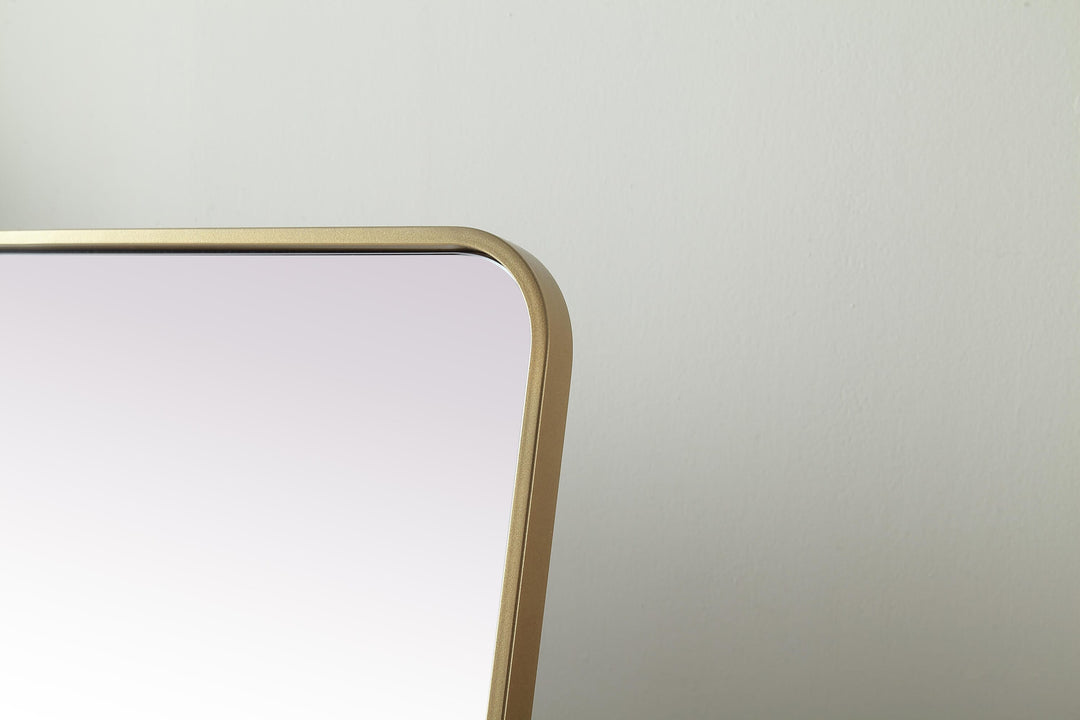 Soft Corner Metal Rectangle Full Length Mirror by Elegant - view 15