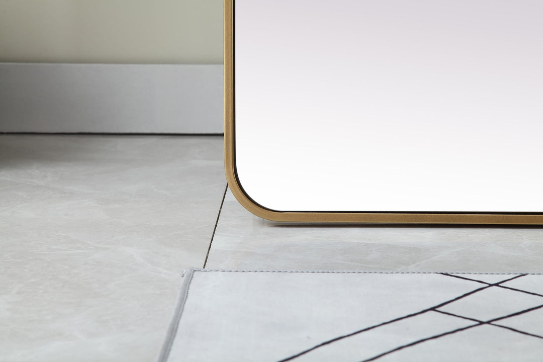 Soft Corner Metal Rectangle Full Length Mirror by Elegant - view 16