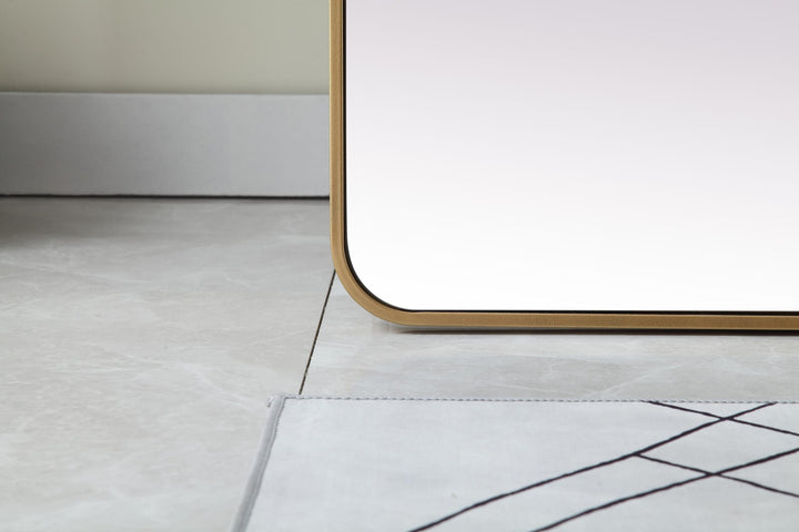 Soft Corner Metal Rectangle Full Length Mirror by Elegant - view 16