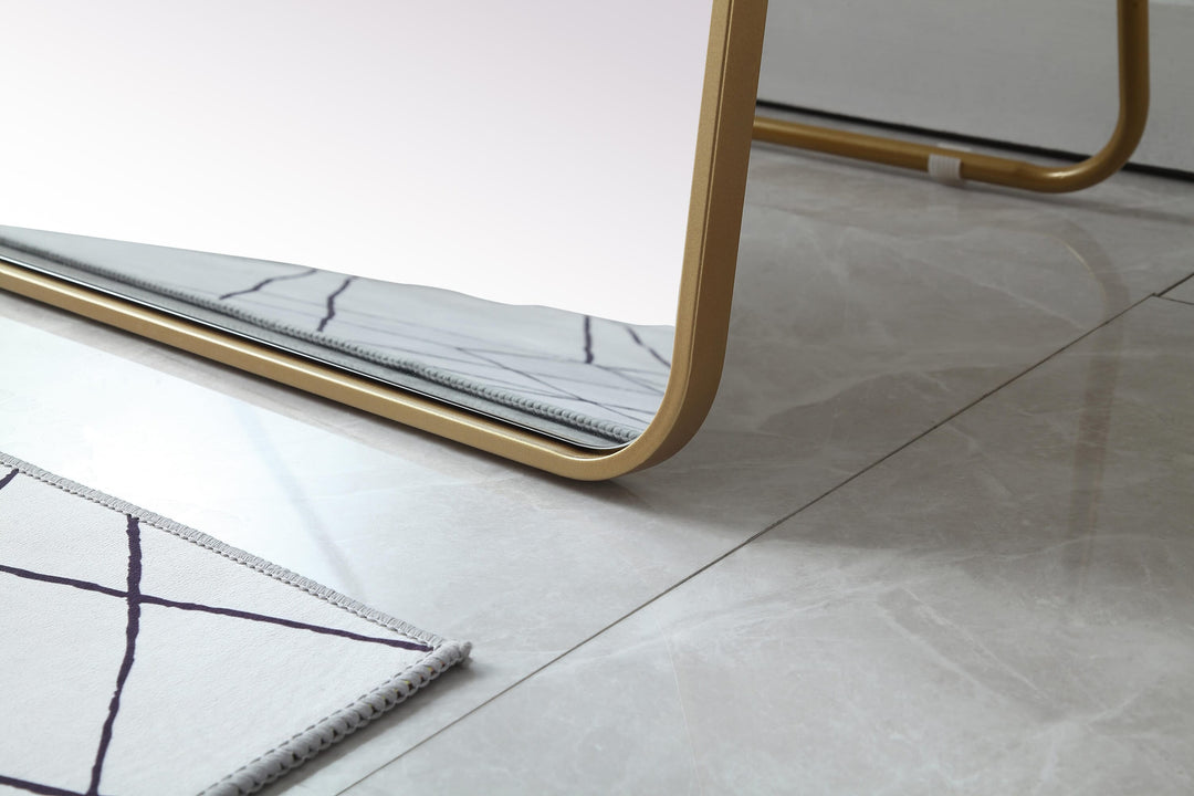 Soft Corner Metal Rectangle Full Length Mirror by Elegant - view 17