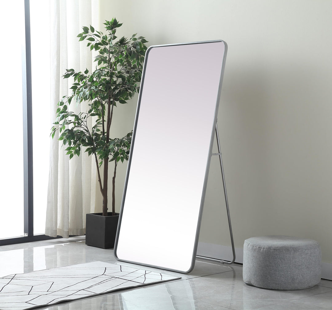 Soft Corner Metal Rectangle Full Length Mirror by Elegant - view 25