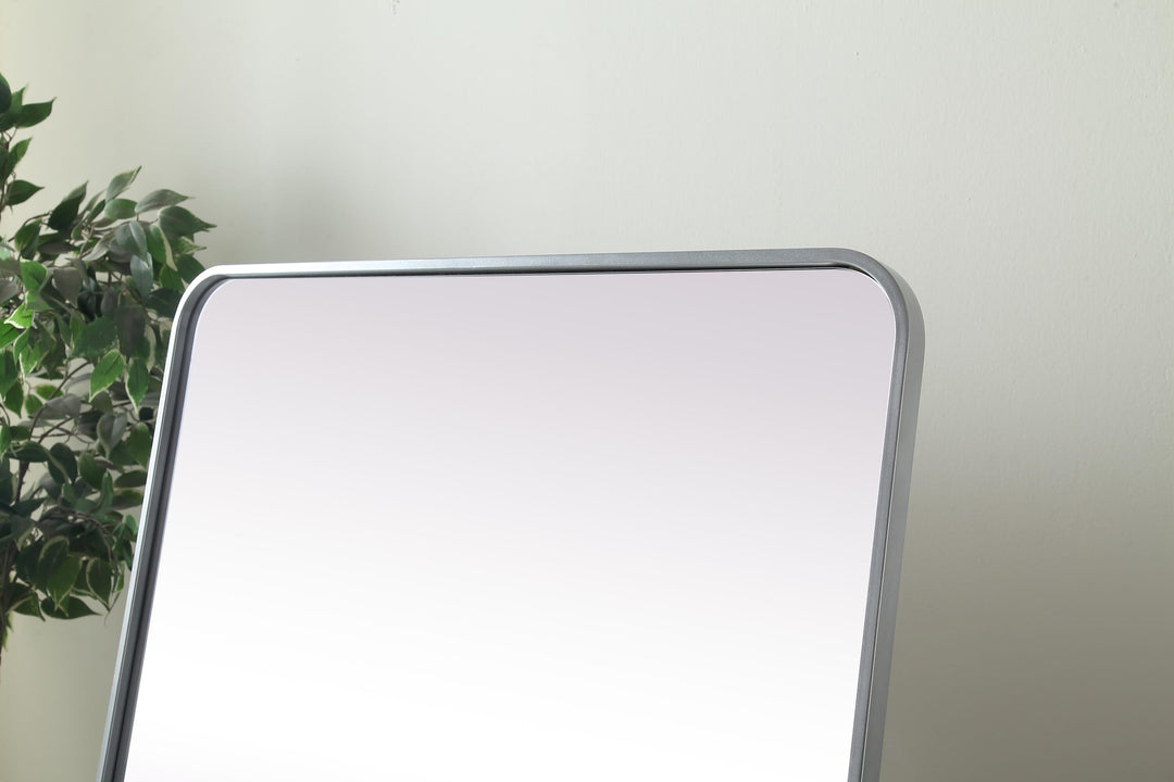 Soft Corner Metal Rectangle Full Length Mirror by Elegant - view 26
