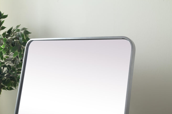 Soft Corner Metal Rectangle Full Length Mirror by Elegant - view 26