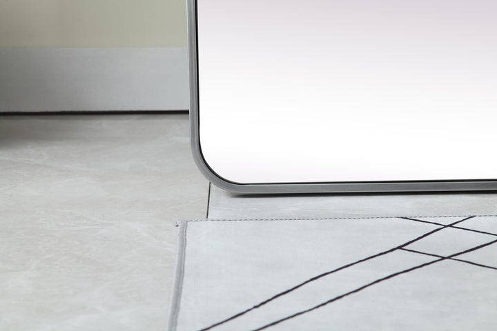 Soft Corner Metal Rectangle Full Length Mirror by Elegant - view 28