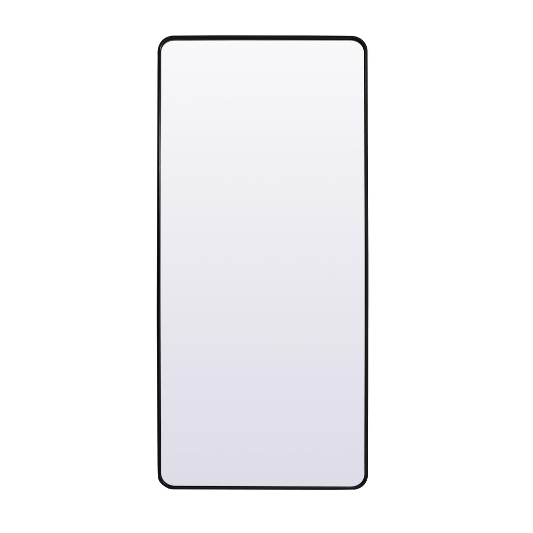 Soft Corner Metal Rectangle Full Length Mirror in Black by Elegant