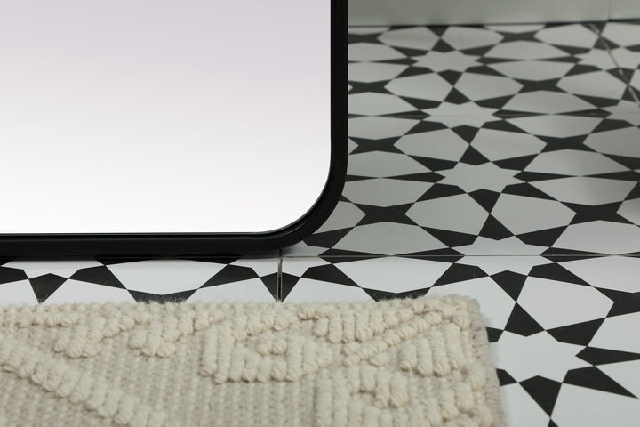 Soft Corner Metal Rectangle Full Length Mirror by Elegant - view 38