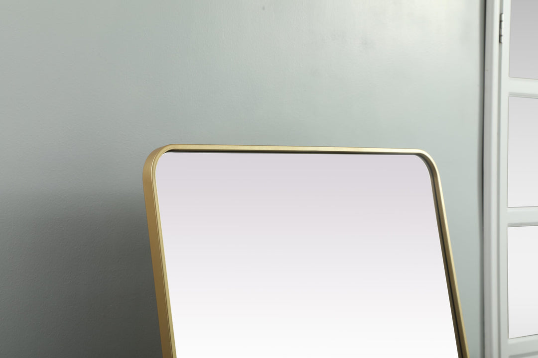 Soft Corner Metal Rectangle Full Length Mirror by Elegant - view 48