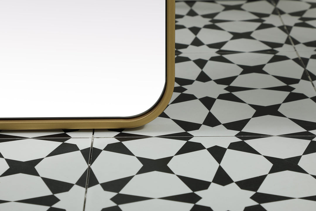 Soft Corner Metal Rectangle Full Length Mirror by Elegant - view 49