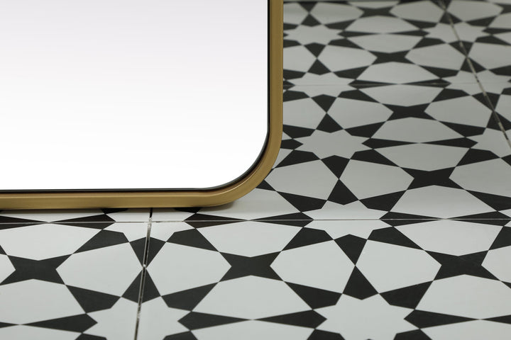 Soft Corner Metal Rectangle Full Length Mirror by Elegant - view 49