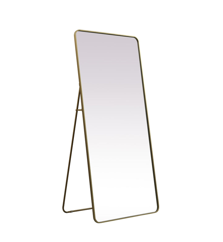 Soft Corner Metal Rectangle Full Length Mirror by Elegant - view 51