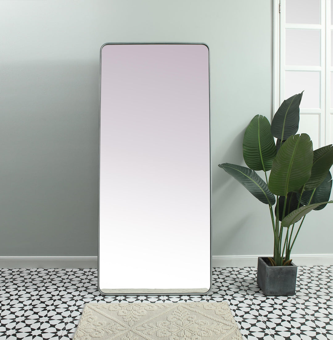 Soft Corner Metal Rectangle Full Length Mirror by Elegant - view 57