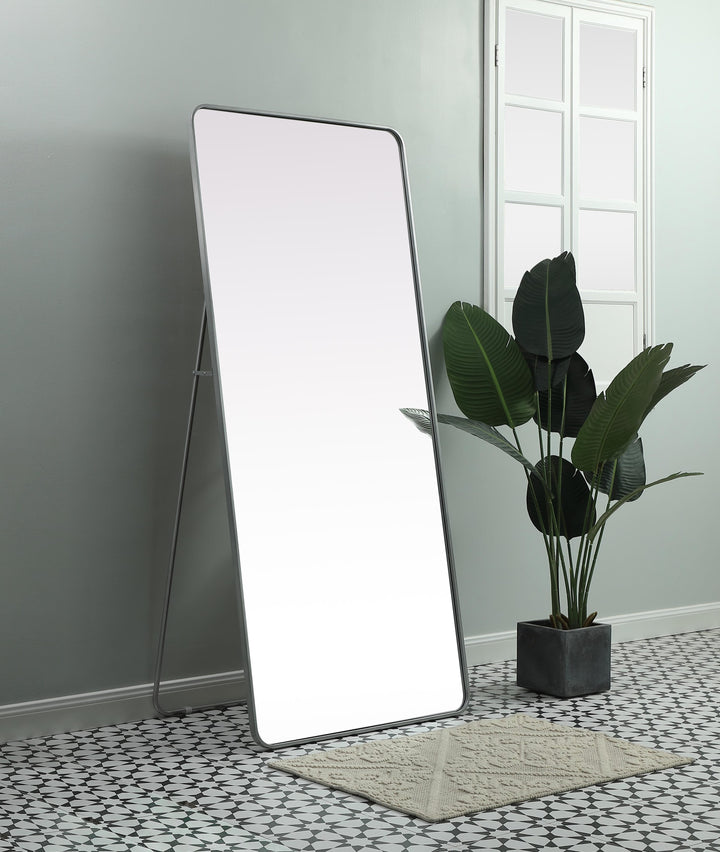 Soft Corner Metal Rectangle Full Length Mirror by Elegant - view 58