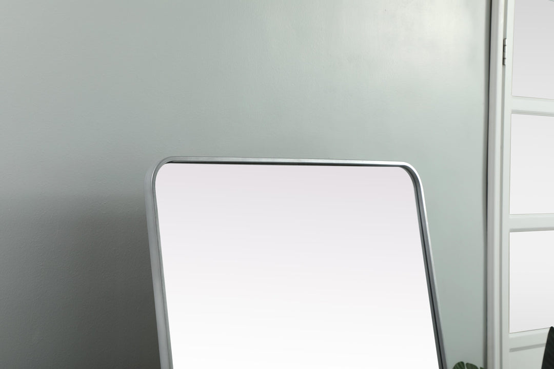 Soft Corner Metal Rectangle Full Length Mirror by Elegant - view 59