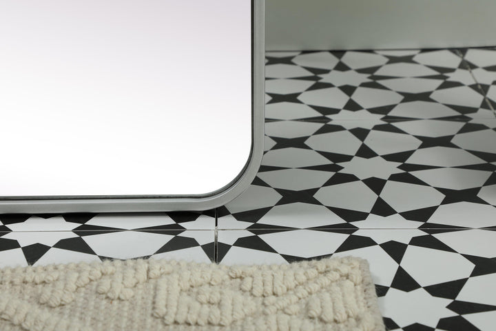 Soft Corner Metal Rectangle Full Length Mirror by Elegant - view 60