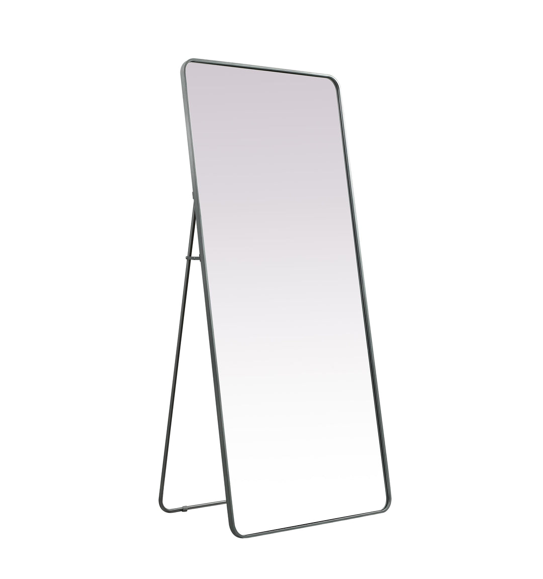 Soft Corner Metal Rectangle Full Length Mirror by Elegant - view 62