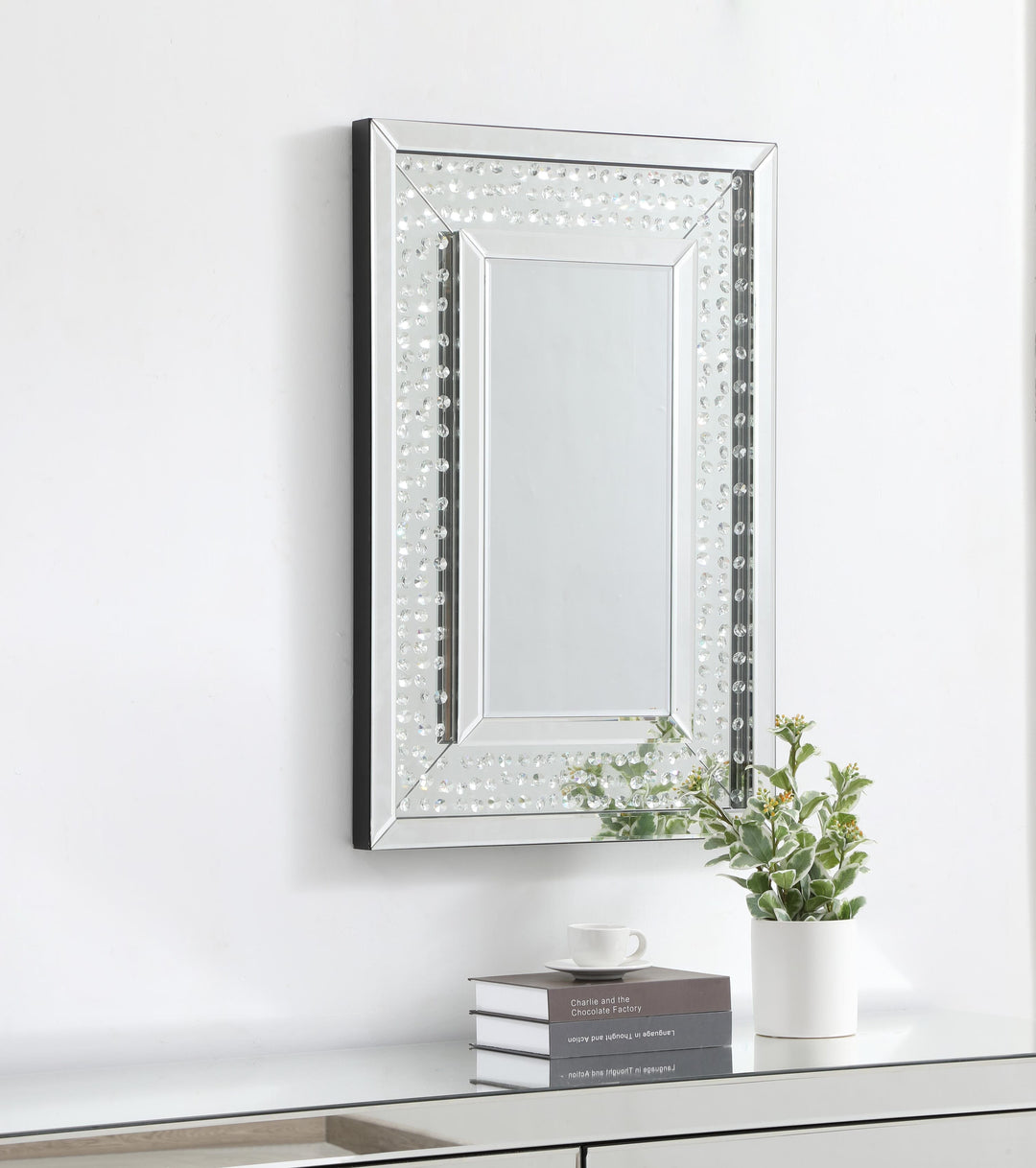 Sparkle Rectangle Mirror by Elegant - view 3
