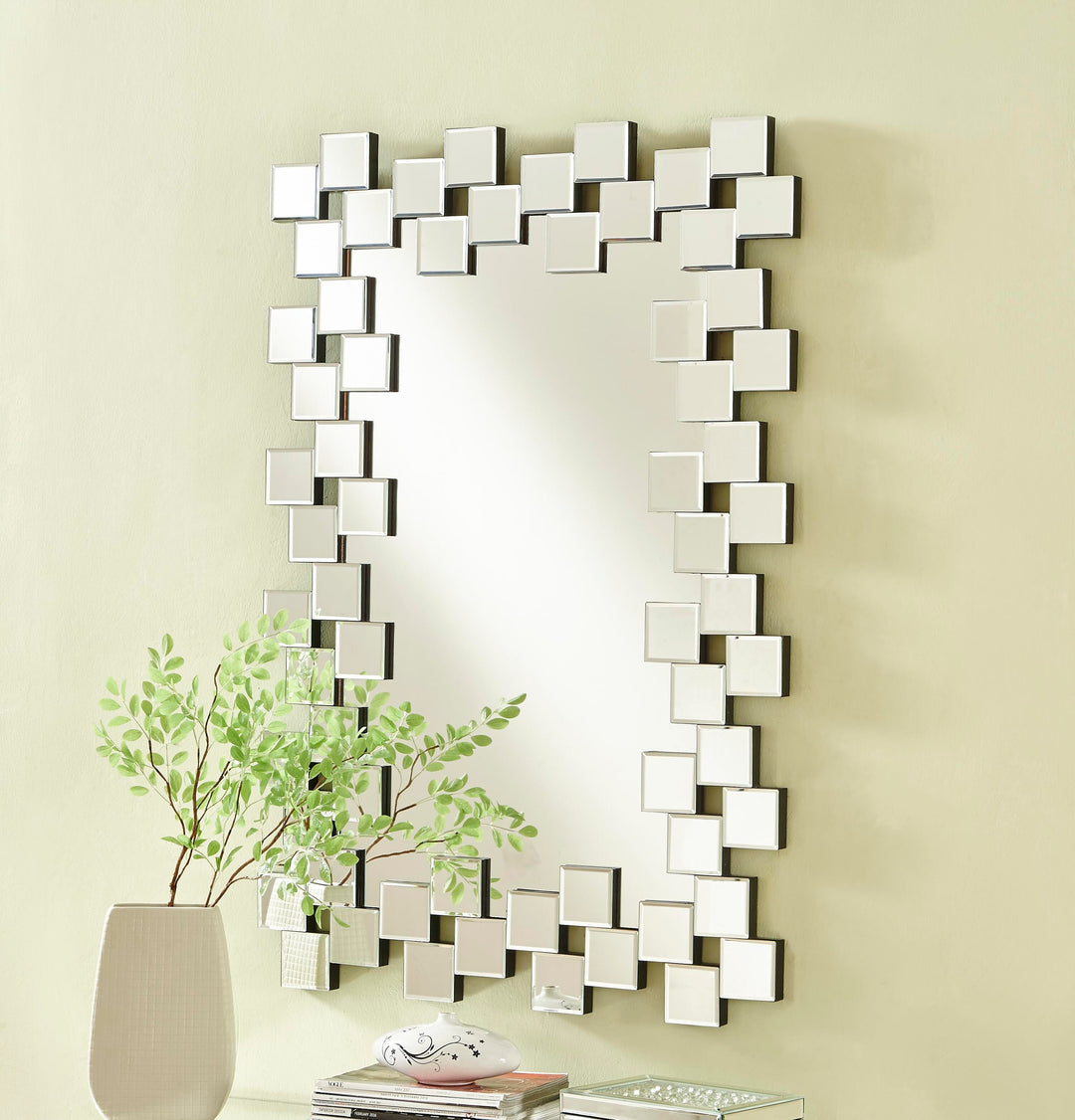 Sparkle Square Mirror by Elegant - view 2