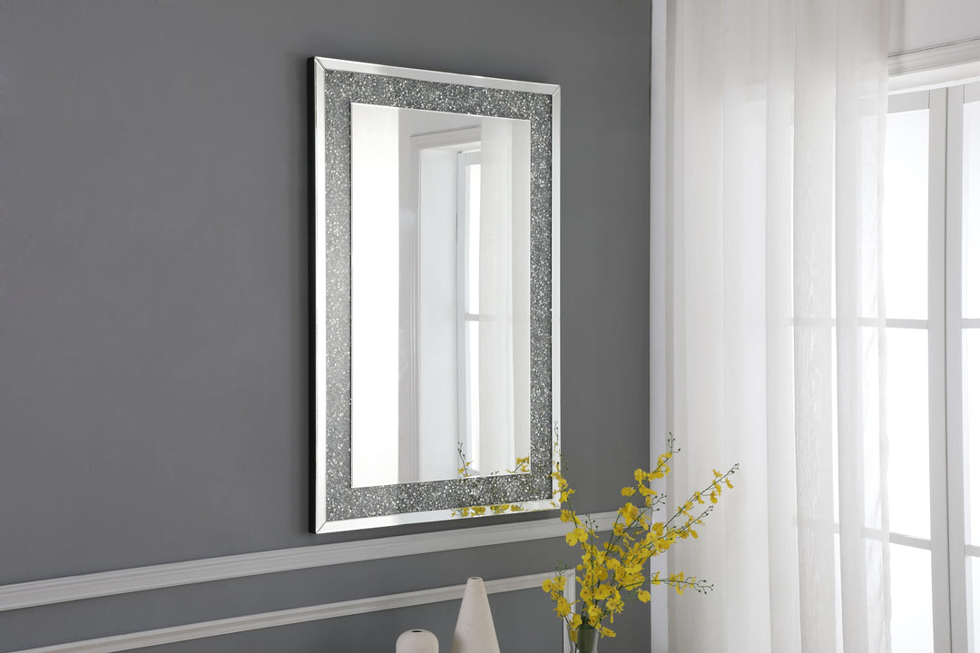 Rectangle Crystal Mirror by Elegant - view 3