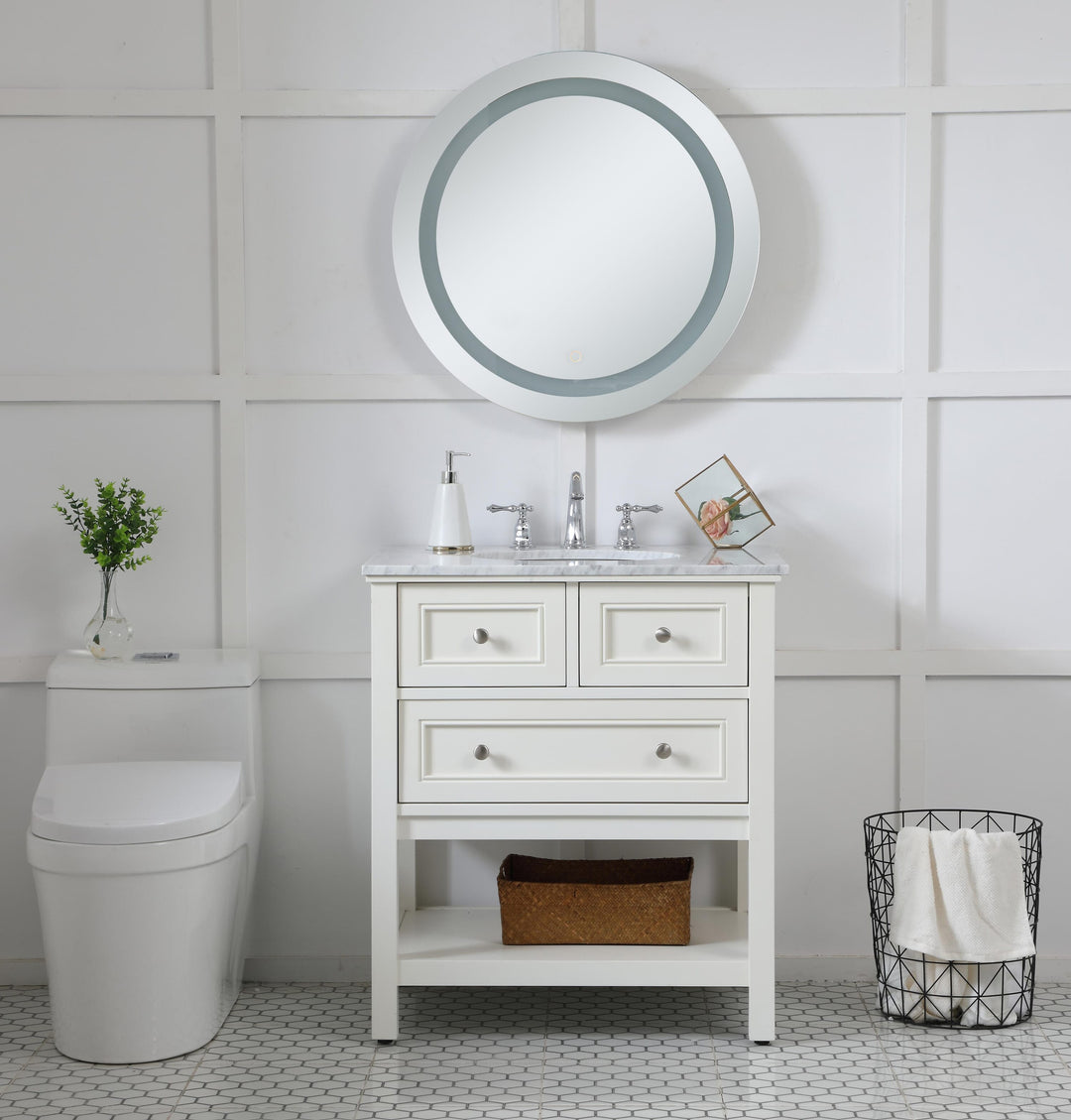 Helios Round LED Mirror by Elegant - view 2